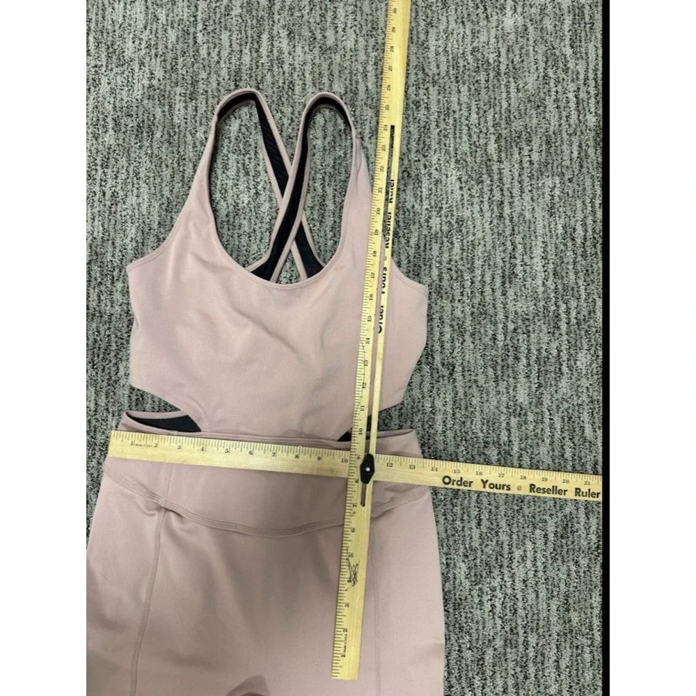 Free People‎ Movement Jumpsuit Womens Medium Back It Up Mauve Pink Athleisure